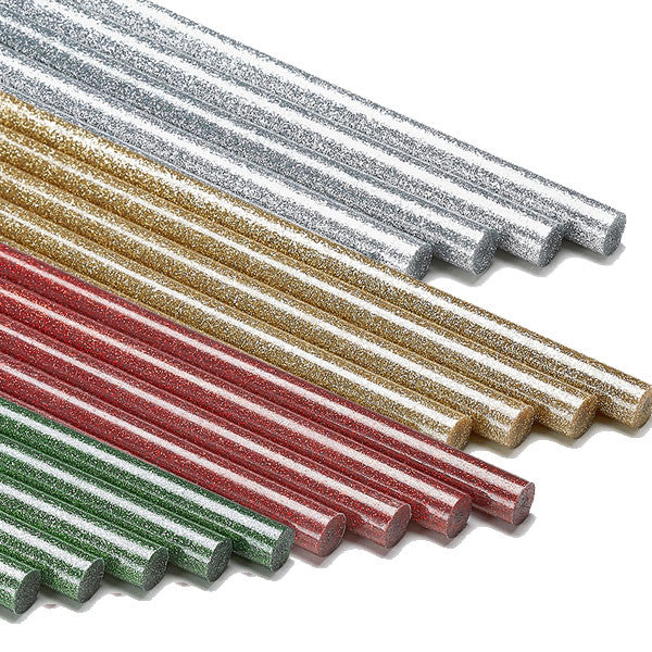 Large Glitter Glue Sticks 190mm X 10mm Red and Green or Silver and