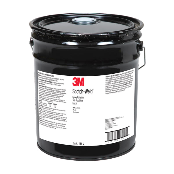 5 gal pail of 3M Scotch-Weld 100 Plus clear epoxy adhesive, part a