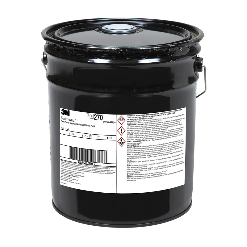 5 gal pail of 3M Scotch-Weld 270 black epoxy adhesive, part a