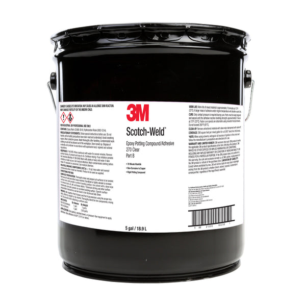 5 gal pail of 3M Scotch-Weld 270 clear epoxy adhesive, part b