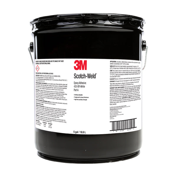 5 gal pail of 3M Scotch-Weld 420 off-white epoxy adhesive, part a