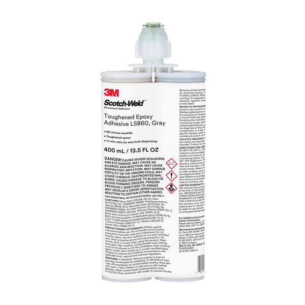 400 ml cartridge of 3M Scotch-Weld LSB60 gray epoxy adhesive