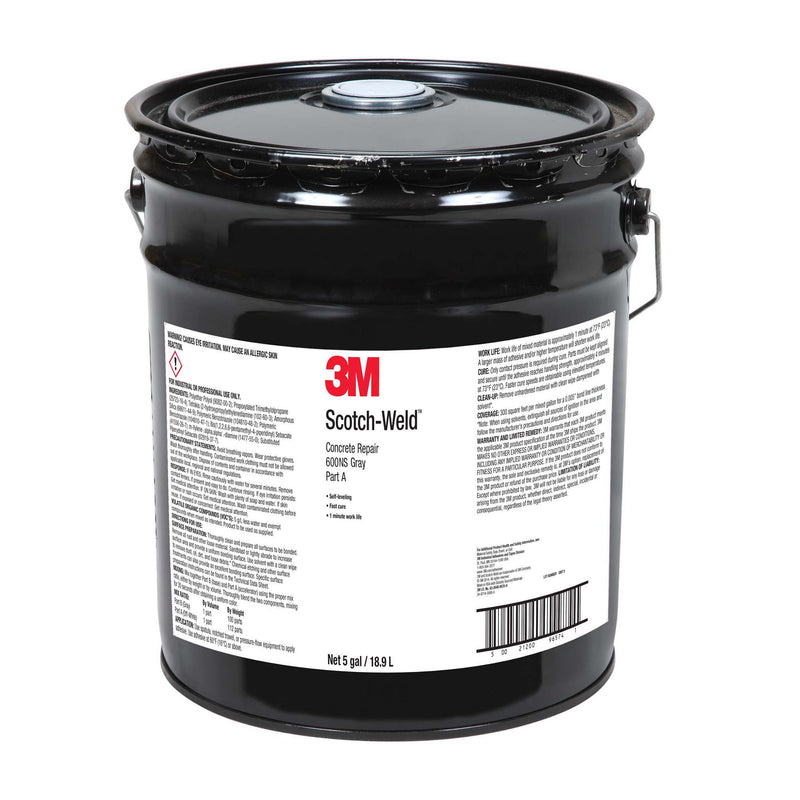 5 Gallon Pail of 3M Scotch-Weld 600NS Gray Urethane Adhesive - Part A