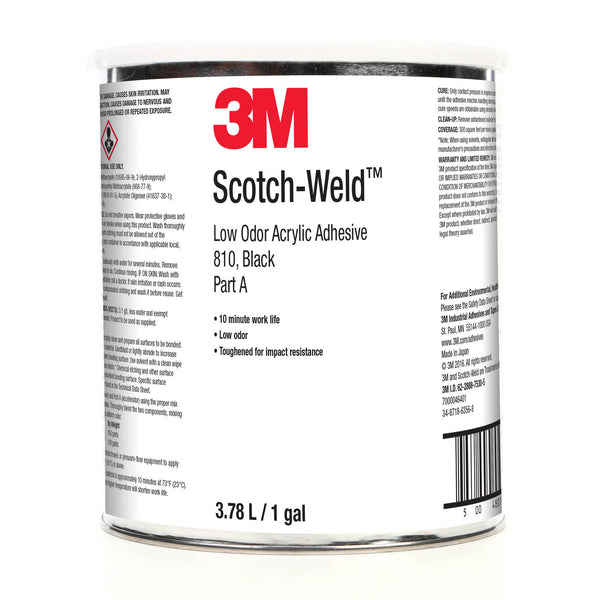 1 Gallon Can of 3M Scotch-Weld 810 Black Acrylic Adhesive - Part A