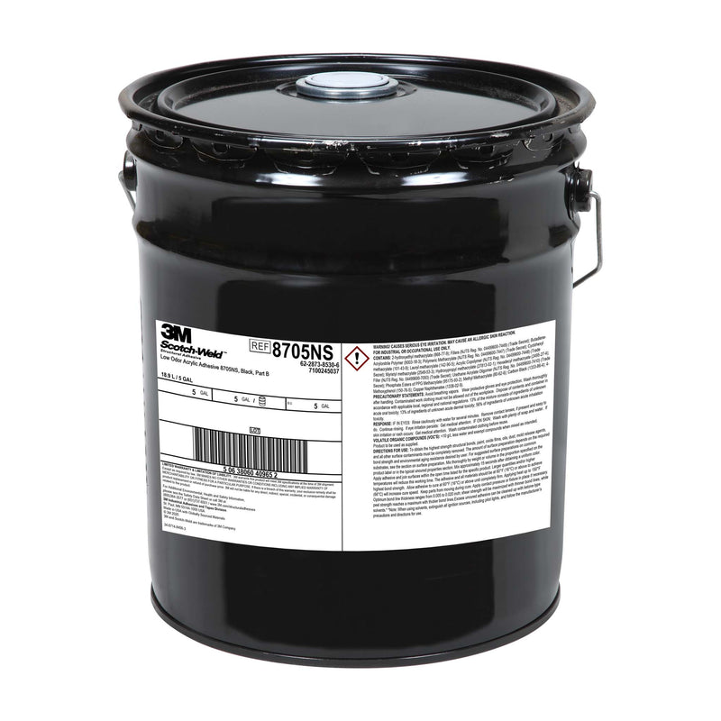 5 Gallon Pail of 3M Scotch-Weld 8705NS Black Acrylic Adhesive - Part B