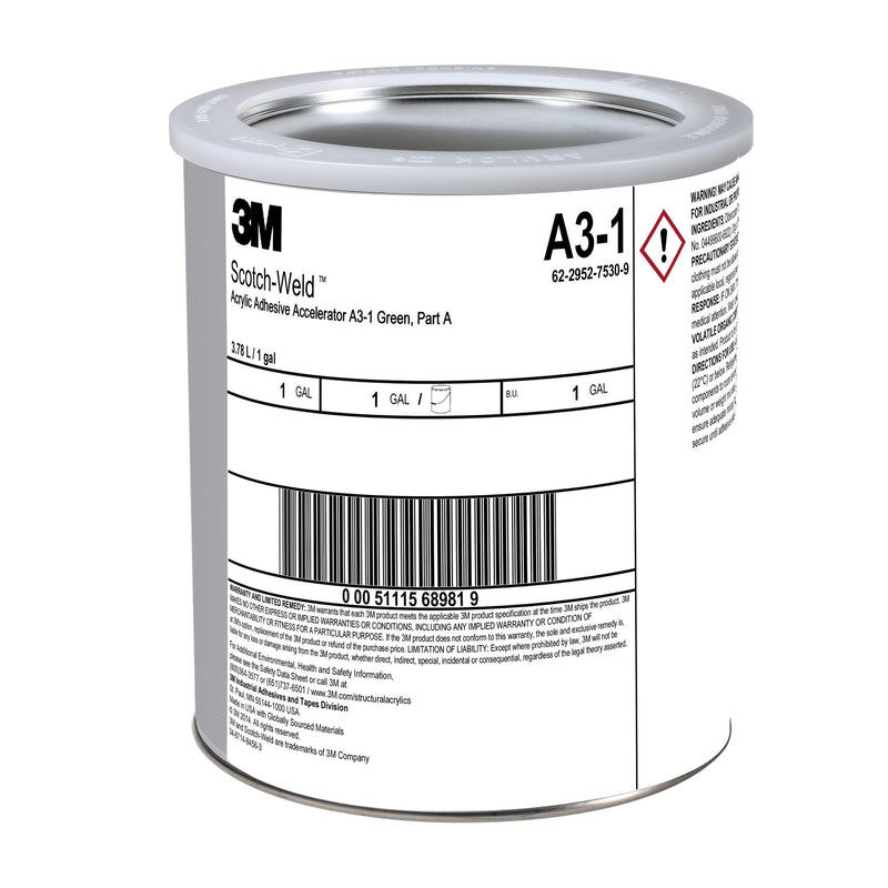 1 Gallon Can of 3M Scotch-Weld A3-1 Green Acrylic Adhesive Accelerator - Part A