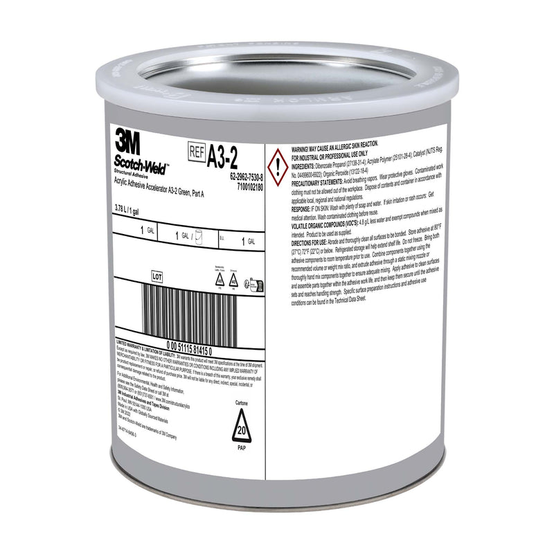 1 Gallon Can of 3M Scotch-Weld A3-2 Green Acrylic Adhesive Accelerator - Part A