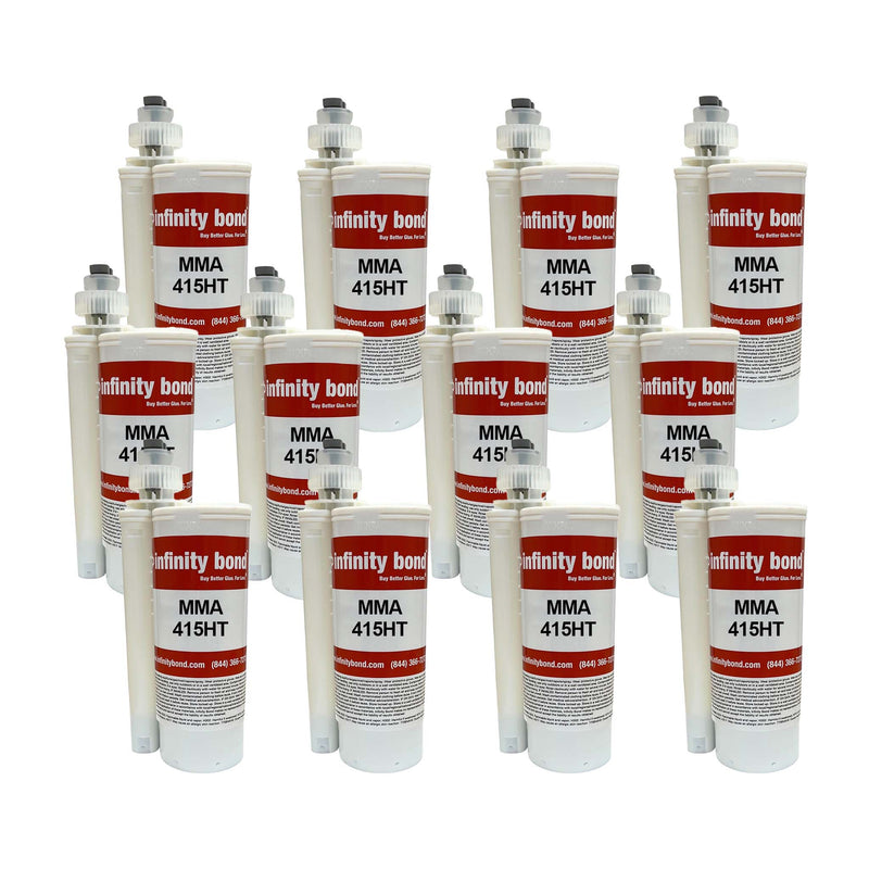 12 Pack of Infinty Bond MMA 415HT 490 mL Methacrylate Adhesive Cartridges