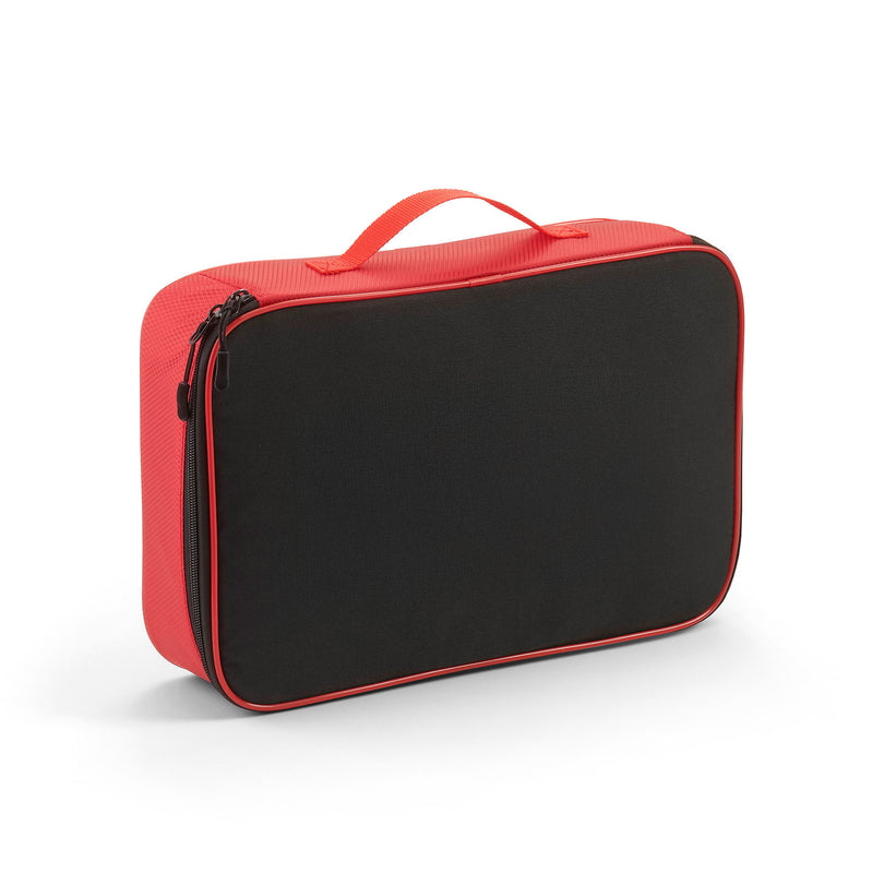 Red and black carrying case for the Knottec wood repair kit, designed for easy storage and transport of the Tec 806-12 glue gun and accessories.