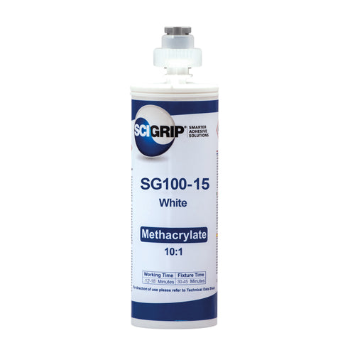 490 mL Cartridge of SCIGRIP SG100-15 White Methacrylate Adhesive