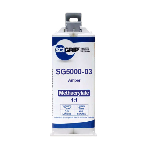 50 mL Cartridge of SCIGRIP SG5000-03 Amber Methacrylate Adhesive