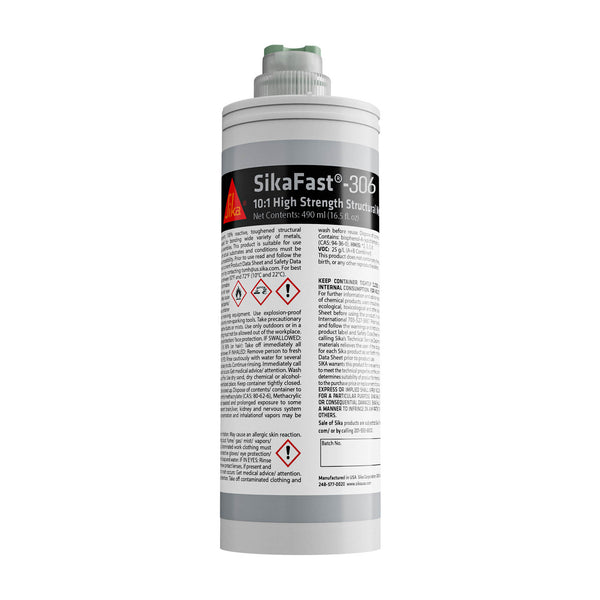 Sika SikaFast 306 490 mL 10:1 Methyl Methacrylate Adhesive Cartridge