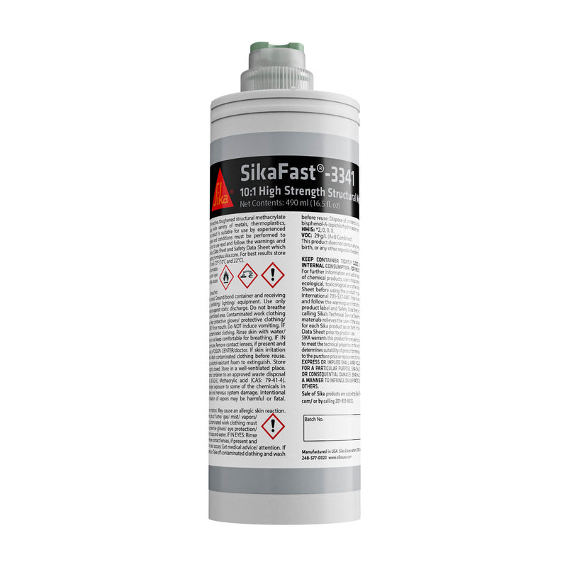 Sika SikaFast 3341 490 mL 10:1 Methyl Methacrylate Adhesive Cartridge