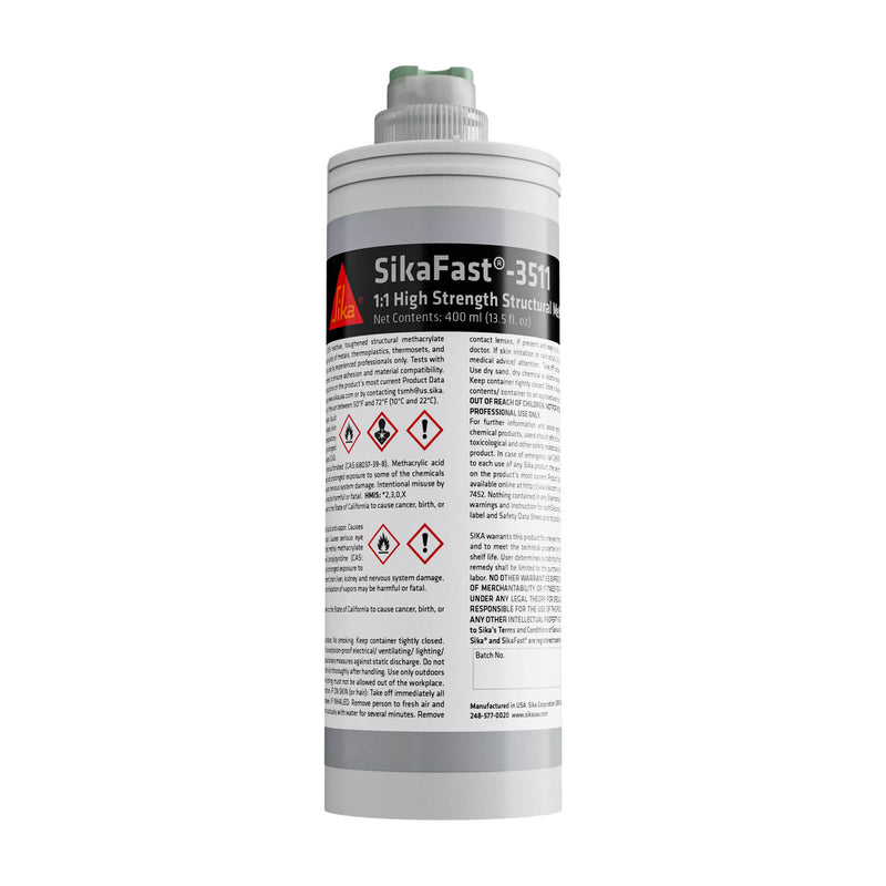 Sika SikaFast 3511 400 mL 1:1 Methyl Methacrylate Adhesive Cartridge